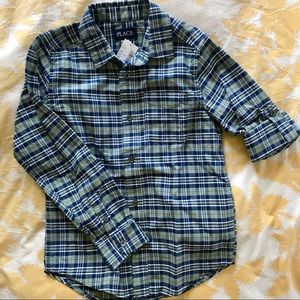 NWT Boys plaid button-down